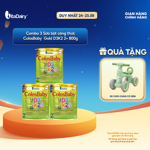  [COMBO 3 LON] SPDD công thức Colosbaby Gold D3K2 2+ 800g 