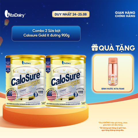  [COMBO 2 LON] Sữa bột CaloSure Gold ít đường 900g - Bổ sung năng lượng, giúp tiêu hoá khoẻ, hỗ trợ xương khớp khoẻ 
