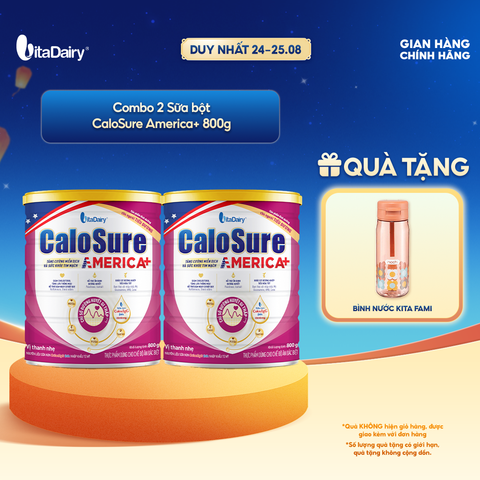  [COMBO 2 LON] Sữa bột CaloSure America+ vị thanh nhẹ - Lon 800g 