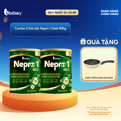  [COMBO 2 LON] Sữa bột Nepro 1 Gold Lon 900g - Phù hợp chế độ dinh dưỡng đặc biệt (dành cho người tiểu đường) 