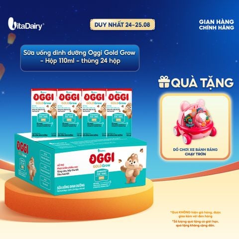  [THÙNG 24 HỘP] Sữa uống dinh dưỡng Oggi Gold Grow phát triển chiều cao, hỗ trợ hấp thu - Hộp 110ml 