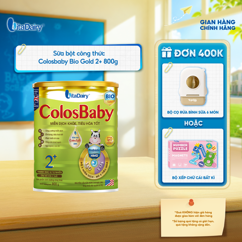  Sữa bột ColosBaby Bio Gold 2+ cho trẻ trên 2 tuổi – Hỗ trợ tiêu hoá, bổ sung dinh dưỡng – Lon 800g 