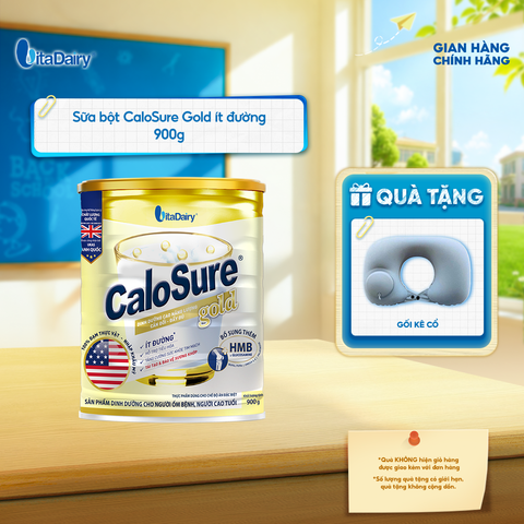  Sữa bột CaloSure Gold ít đường 900g - Bổ sung năng lượng, giúp tiêu hoá khoẻ, hỗ trợ xương khớp khoẻ 