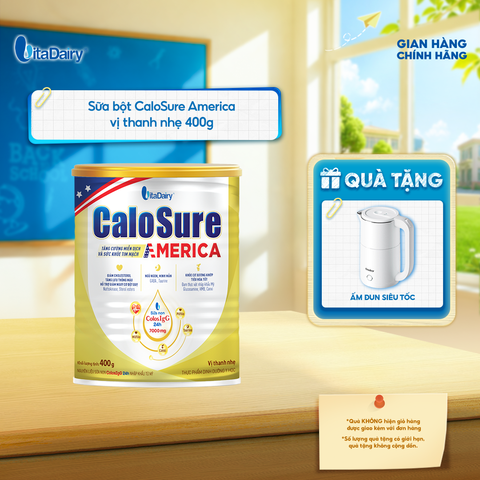  Sữa bột CaloSure America vị thanh nhẹ 400g/800g - Bổ sung năng lượng, giúp tiêu hoá khoẻ, hỗ trợ xương khớp khoẻ 