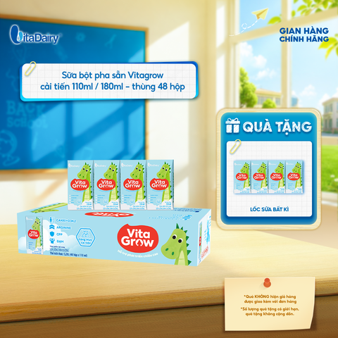  Sữa uống dinh dưỡng Vitagrow cải tiến 110ml - Thùng 48 hộp 