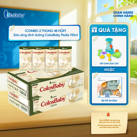  [COMBO 2 THÙNG 48 HỘP] Sữa uống dinh dưỡng ColosBaby Pedia 110ml 