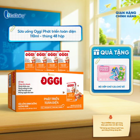  Sữa uống dinh dưỡng Oggi Phát triển toàn diện 110ml - Thùng 48 hộp - VitaDairy 