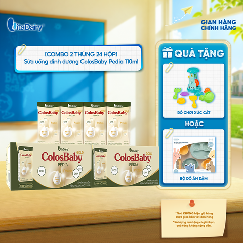  [COMBO 2 THÙNG 24 HỘP] Sữa uống dinh dưỡng ColosBaby Pedia 110ml 