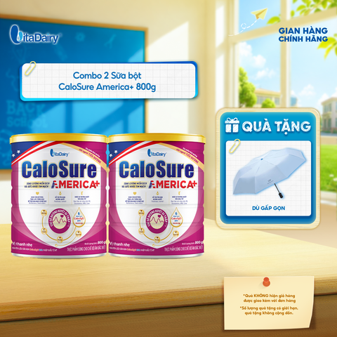  [COMBO 2 LON] Sữa bột CaloSure America+ vị thanh nhẹ - Lon 800g 