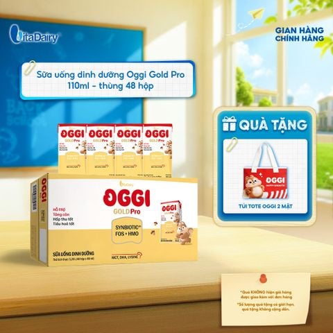  [THÙNG 48 HỘP] Sữa uống dinh dưỡng Oggi Gold Pro- hỗ trợ tối ưu hấp thu, hỗ trợ tăng cân - Hộp 110ml 