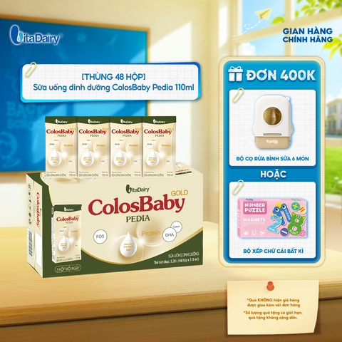  [THÙNG 48 HỘP] Sữa uống dinh dưỡng ColosBaby Pedia 110ml 