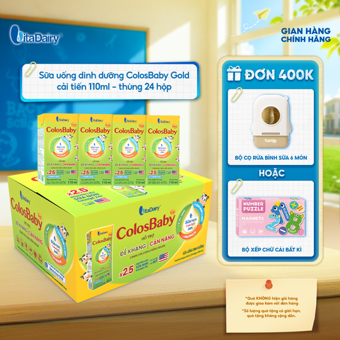  Sữa uống dinh dưỡng ColosBaby Gold cải tiến 110ml - thùng 24 hộp 