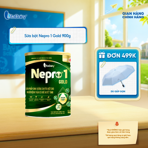  Sữa bột Nepro 1 Gold 900g - Phù hợp cho người bệnh suy thận có lọc máu ngoài, bổ sung dinh dưỡng 