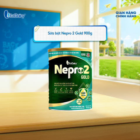  Sữa bột Nepro 2 Gold 900g - Phù hợp cho người bệnh suy thận có lọc máu ngoài, bổ sung dinh dưỡng 
