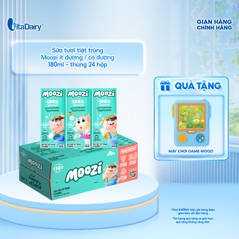  Sữa tươi tiệt trùng Moozi có đường 180ml - Thùng 24 hộp 