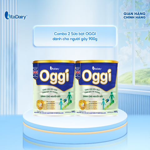  [COMBO 2 LON] Sữa bột Oggi gầy 900g, hỗ trợ dinh dưỡng cho người cần tăng cân và duy trì vóc dáng - VitaDairy 