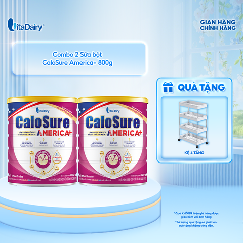  [COMBO 2 LON] Sữa bột CaloSure America+ vị thanh nhẹ - Lon 800g 