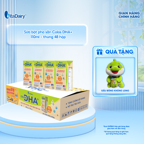  Sữa uống dinh dưỡng Colos DHA+ 110ml - Thùng 48 hộp - VitaDairy 