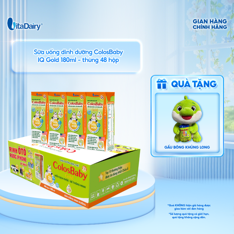  Sữa uống dinh dưỡng ColosBaby IQ Gold 180ml - thùng 48 hộp - VitaDairy 