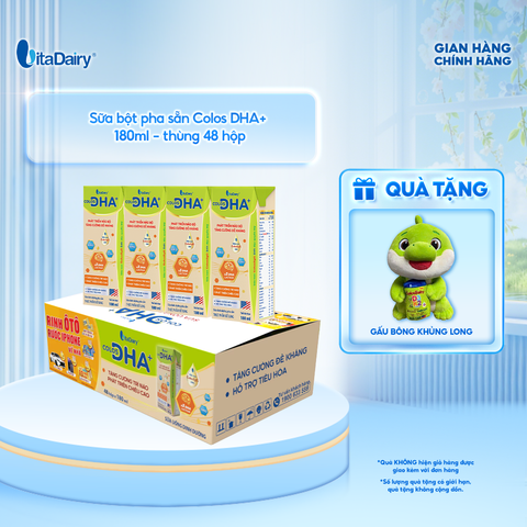  Sữa uống dinh dưỡng Colos DHA+ 180ml - thùng 48 hộp - VitaDairy 