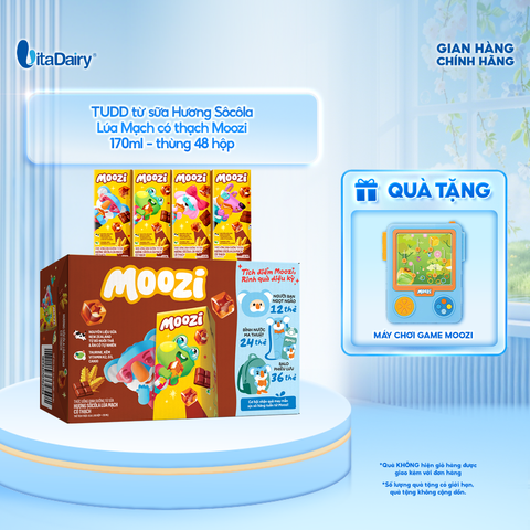  Thức uống dinh dưỡng từ sữa Hương Sôcôla Lúa Mạch có thạch Moozi 170ml - Thùng 48 hộp 