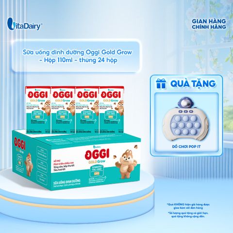  [THÙNG 24 HỘP] Sữa uống dinh dưỡng Oggi Gold Grow phát triển chiều cao, hỗ trợ hấp thu - Hộp 110ml 