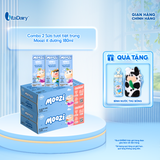  Combo 2 Thùng sữa tươi tiệt trùng Moozi ít đường 180ml - Thùng 24 hộp 