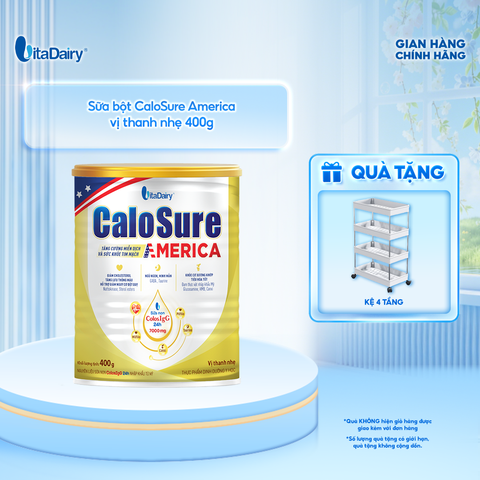  Sữa bột CaloSure America vị thanh nhẹ 400g/800g - Bổ sung năng lượng, giúp tiêu hoá khoẻ, hỗ trợ xương khớp khoẻ 