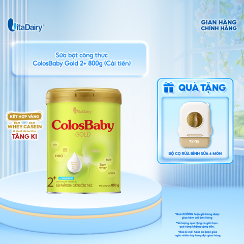  Sữa bột ColosBaby Gold 2+ cải tiến cho trẻ trên 2 tuổi – Hỗ trợ tăng cân – Lon 800g 