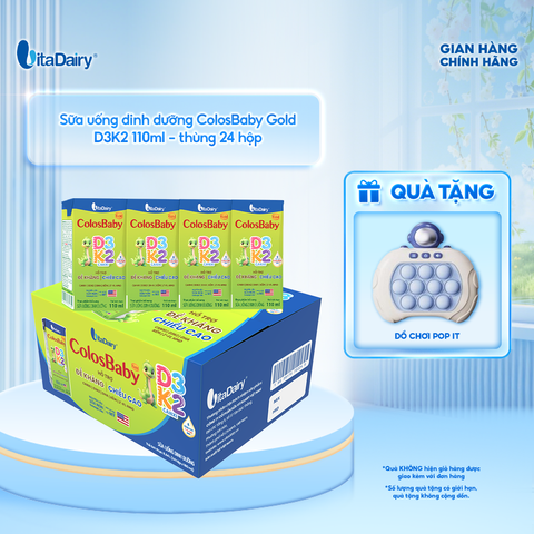  [THÙNG 24 HỘP] Sữa uống dinh dưỡng ColosBaby Gold D3K2 110ml 