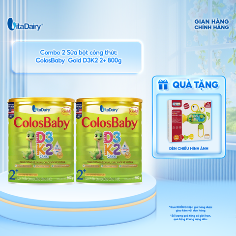  [COMBO 2 LON] SPDD công thức Colosbaby Gold D3K2 2+ 800g - VitaDairy 