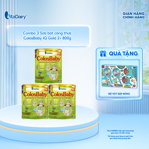  Combo 3 SPDD công thức Colosbaby IQ Gold 2+ 800g - VitaDairy 