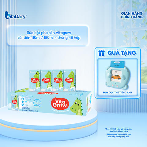  Sữa uống dinh dưỡng Vitagrow cải tiến 110ml - Thùng 48 hộp 