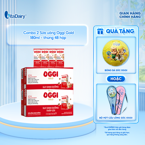  Combo 2 Sữa uống dinh dưỡng Oggi Gold 180ml - VitaDairy 