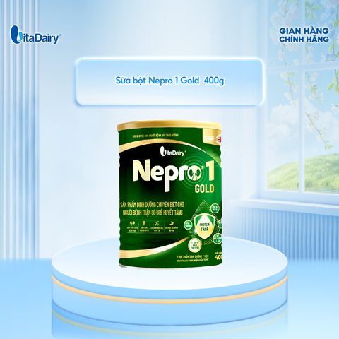  Sữa bột Nepro 1 Gold 400g - Phù hợp cho người bệnh suy thận có lọc máu ngoài, bổ sung dinh dưỡng 