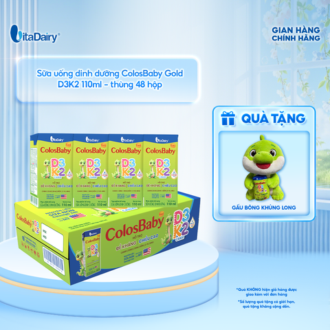  [THÙNG 48 HỘP] Sữa uống dinh dưỡng ColosBaby Gold D3K2 110ml 