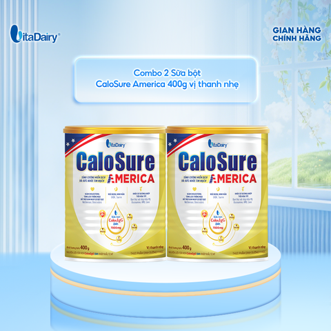  Combo 2 Sữa bột CaloSure America 400g (Vị thanh nhẹ)- VitaDairy 