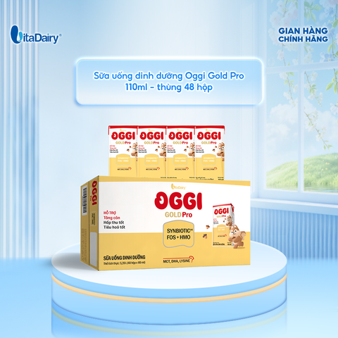  [THÙNG 24 HỘP] Sữa uống dinh dưỡng Oggi Gold Grow phát triển chiều cao, hỗ trợ hấp thu - Hộp 180ml 