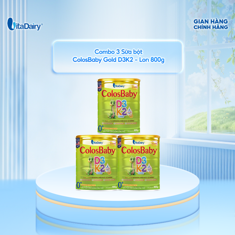  [COMBO 3 LON] SPDD công thức Colosbaby Gold D3K2 0+ 800g 