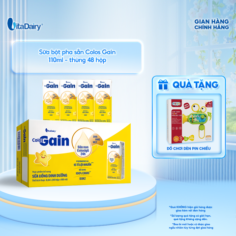  Sữa uống dinh dưỡng Colos Gain 110ml cải tiến - Thùng 48 hộp - Vitadairy 