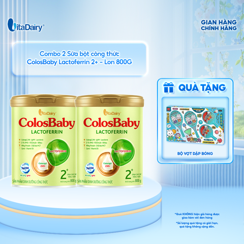  [COMBO 2 LON] Sữa bột ColosBaby Lactoferrin 2+ - Bổ sung kháng thể giúp bé tăng đề kháng - Lon 800g 