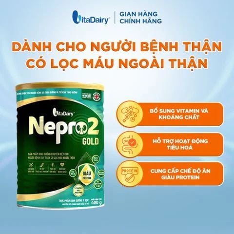 [COMBO 3 LON] Sữa bột Nepro 2 Gold - Phù hợp cho người bệnh suy thận có lọc máu ngoài - Lon 900g 