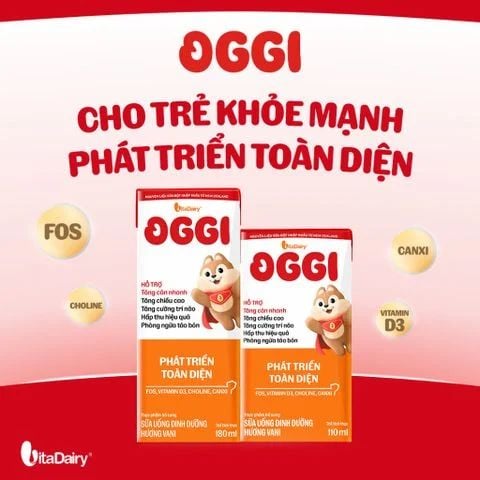  Sữa uống dinh dưỡng Oggi Phát triển toàn diện 110ml - Thùng 48 hộp - VitaDairy 
