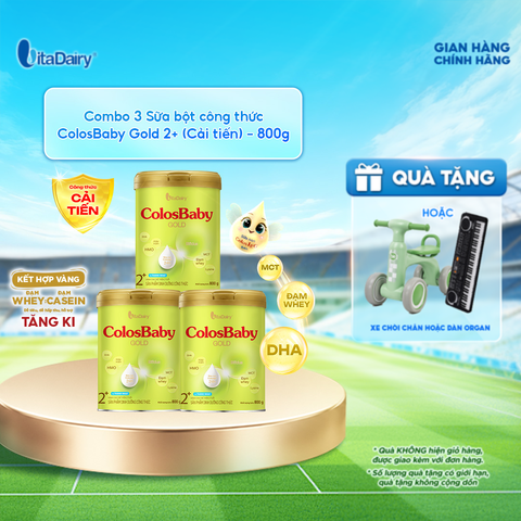  Combo 3 SPDD công thức ColosBaby Gold 2+ 800g (Cải tiến) 