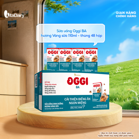  Sữa uống dinh dưỡng Oggi BA hương Váng sữa 110ml - thùng 48 hộp - VitaDairy 