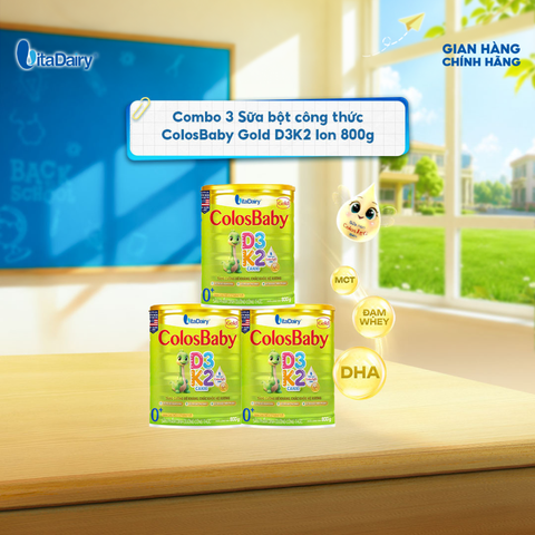  [COMBO 3 LON] SPDD công thức Colosbaby Gold D3K2 0+ 800g 