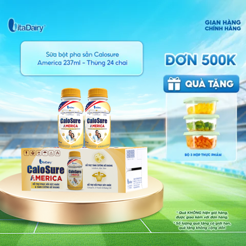  Sữa bột pha sẵn Calosure America thùng 24 chai 237ml - VitaDairy 