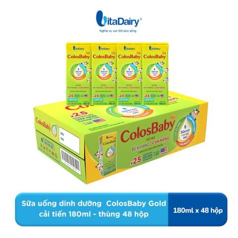  Sữa uống dinh dưỡng ColosBaby Gold cải tiến 180ml - thùng 48 hộp 