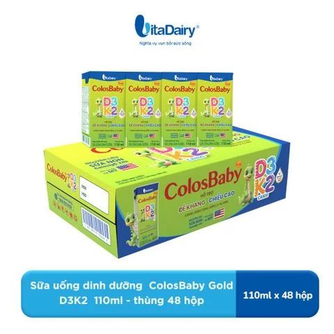  [COMBO 2 THÙNG 48 HỘP] Sữa uống dinh dưỡng ColosBaby Gold D3K2 110ml/180ml 