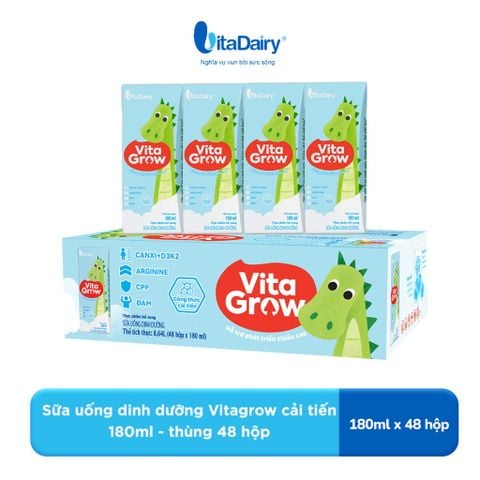  Sữa uống dinh dưỡng Vitagrow cải tiến 180ml - thùng 48 hộp 
